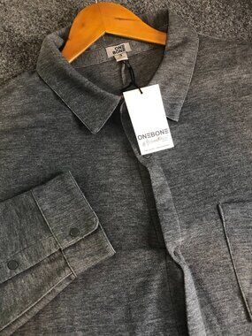 One Bone Shirt Mens 3 Gray Snap Button Down Long Sleeve Performance Stretch